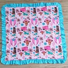 Load image into Gallery viewer, Baby kids western hotpink boots blankets