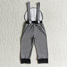 Load image into Gallery viewer, Baby boys Halloween black stripe jumpsuits