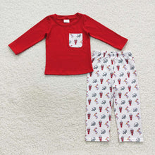 Load image into Gallery viewer, Baby Boys Christmas Crawfish Tee Shirt Pants 2pcs Pajamas
