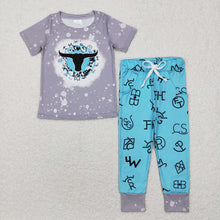 Load image into Gallery viewer, Baby Boys Western Blue Cow Shirt Words Pants Clothes Sets