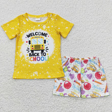 Load image into Gallery viewer, Baby Boys Back To School Bus Shorts Sets