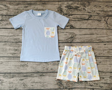 Load image into Gallery viewer, Baby Boys Aqua Pocket Shirt Easter Eggs Shorts Clothes Sets