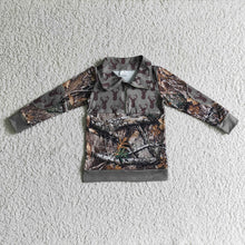 Load image into Gallery viewer, Baby boys green camo pullover shirts Tops
