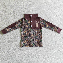 Load image into Gallery viewer, baby Boys camo deer pullover button shirts