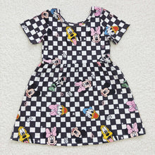 Load image into Gallery viewer, Baby Girls Black Cartoon Knee Length Dresses