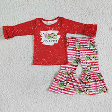 Load image into Gallery viewer, Baby Girls Christmas friends bell pants sets