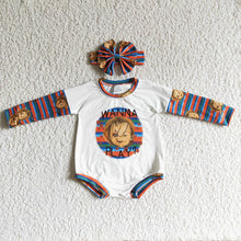 Load image into Gallery viewer, Baby girls Halloween cartoon rompers (can choose headband here)