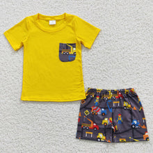 Load image into Gallery viewer, Baby Boys Summer Construction Pocket Top Shorts Clothes