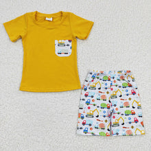 Load image into Gallery viewer, Baby Boys Excavator Pockets shorts sets