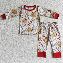 Load image into Gallery viewer, baby girls Christmas cookie candy pajamas sets