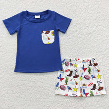 Load image into Gallery viewer, Baby Boys Western Pocket Tee Shirts shorts sets