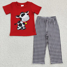 Load image into Gallery viewer, Baby Boys Red Cow Pants sets