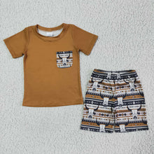Load image into Gallery viewer, Baby boy western pocket shorts sets