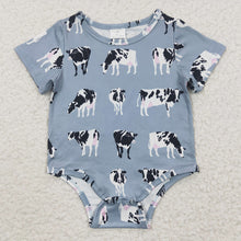 Load image into Gallery viewer, Baby Boys Cow Western Short Sleeve Summer Rompers