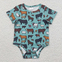 Load image into Gallery viewer, Baby Boys Western Cow Summer Rompers