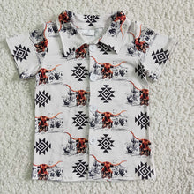 Load image into Gallery viewer, Baby Boys western cow button up shirts 5
