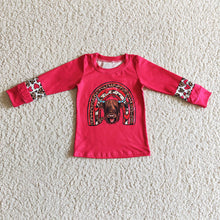 Load image into Gallery viewer, Baby Boys Western Hotpink Cow Long Sleeve shirts tops