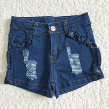 Load image into Gallery viewer, Baby Girls blue color summer denim shorts 1