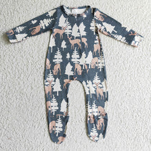 Load image into Gallery viewer, Baby boys Christmas Zip Deer rompers