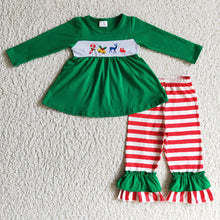 Load image into Gallery viewer, Baby girls Christmas deer tunic ruffle pants clothes sets