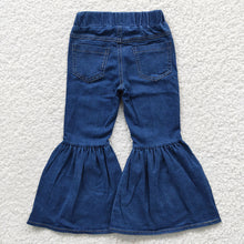 Load image into Gallery viewer, Baby Girls Blue Pocket Denim Bell Pants
