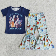 Load image into Gallery viewer, Cartoon dog blue shirt bell sets
