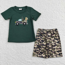 Load image into Gallery viewer, Baby Boys Dog Hunting Camo Summer Shorts Clothes Sets