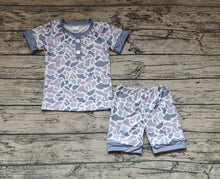 Load image into Gallery viewer, Baby Boys Camo Buttons Shirt Top Shorts Pajamas Clothes Sets