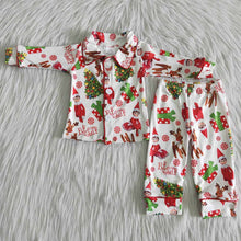 Load image into Gallery viewer, Baby Boys Christmas cartoon little kids deer pajamas clothes sleepwear