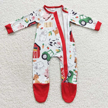 Load image into Gallery viewer, Baby Boys Farm Zip Rompers