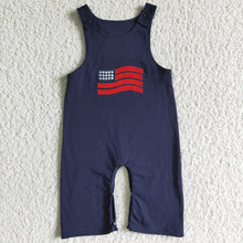 Load image into Gallery viewer, Baby Boys fourth of July Flag Rompers