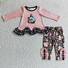 Load image into Gallery viewer, Baby girls floral Halloween hat legging pants sets