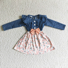 Load image into Gallery viewer, Baby girls pink ghost long sleeve bow dresses