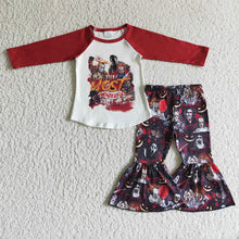 Load image into Gallery viewer, Baby girls Halloween red bell pants clothes sets