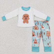 Load image into Gallery viewer, Baby Boys Gingerbread Christmas Top Tree Pants Pajamas Clothing Sets