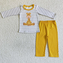 Load image into Gallery viewer, Baby boys giraffe pajamas pants clothes sets