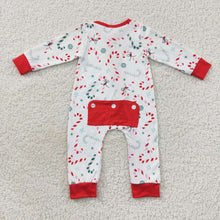Load image into Gallery viewer, Baby Boys Candy Cane Christmas Rompers