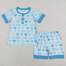 Load image into Gallery viewer, Baby Boys I Love Mom Dad Shirts Shorts Pajamas Clothing Sets