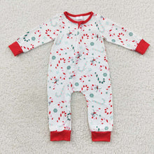 Load image into Gallery viewer, Baby Boys Candy Cane Christmas Rompers