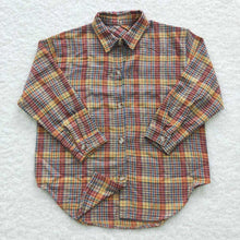 Load image into Gallery viewer, Baby Boys Orange Plaid Long Sleeve Shirts Tops