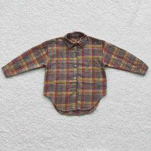 Load image into Gallery viewer, Baby Boys Orange Plaid Long Sleeve Shirts Tops