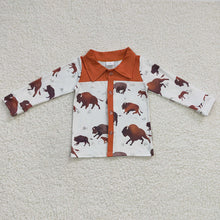 Load image into Gallery viewer, Baby Boys Western Cow Long Sleeve Shirts Tops