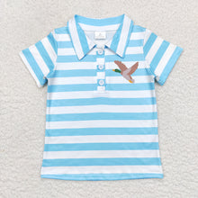 Load image into Gallery viewer, Baby Boys Grey Stripes Deer Short Sleeve Pullover Tee Shirts