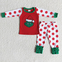 Load image into Gallery viewer, girls grin Christmas pajamas