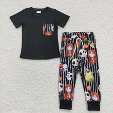 Load image into Gallery viewer, Baby Boys Halloween Pocket Ghost Tee Shirt Pants Clothes Sets