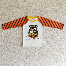 Load image into Gallery viewer, Baby boys Halloween pumpkin shirts