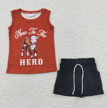 Load image into Gallery viewer, Baby Boys Summer Western Cow Herd Tee Shirts Shorts Sets