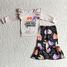 Load image into Gallery viewer, Baby girls Halloween witches bell pants clothes sets