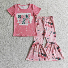 Load image into Gallery viewer, Baby girls Christmas holly babe bell pants clothes