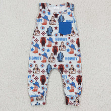 Load image into Gallery viewer, Baby boys Sleeveless Cow Western rompers